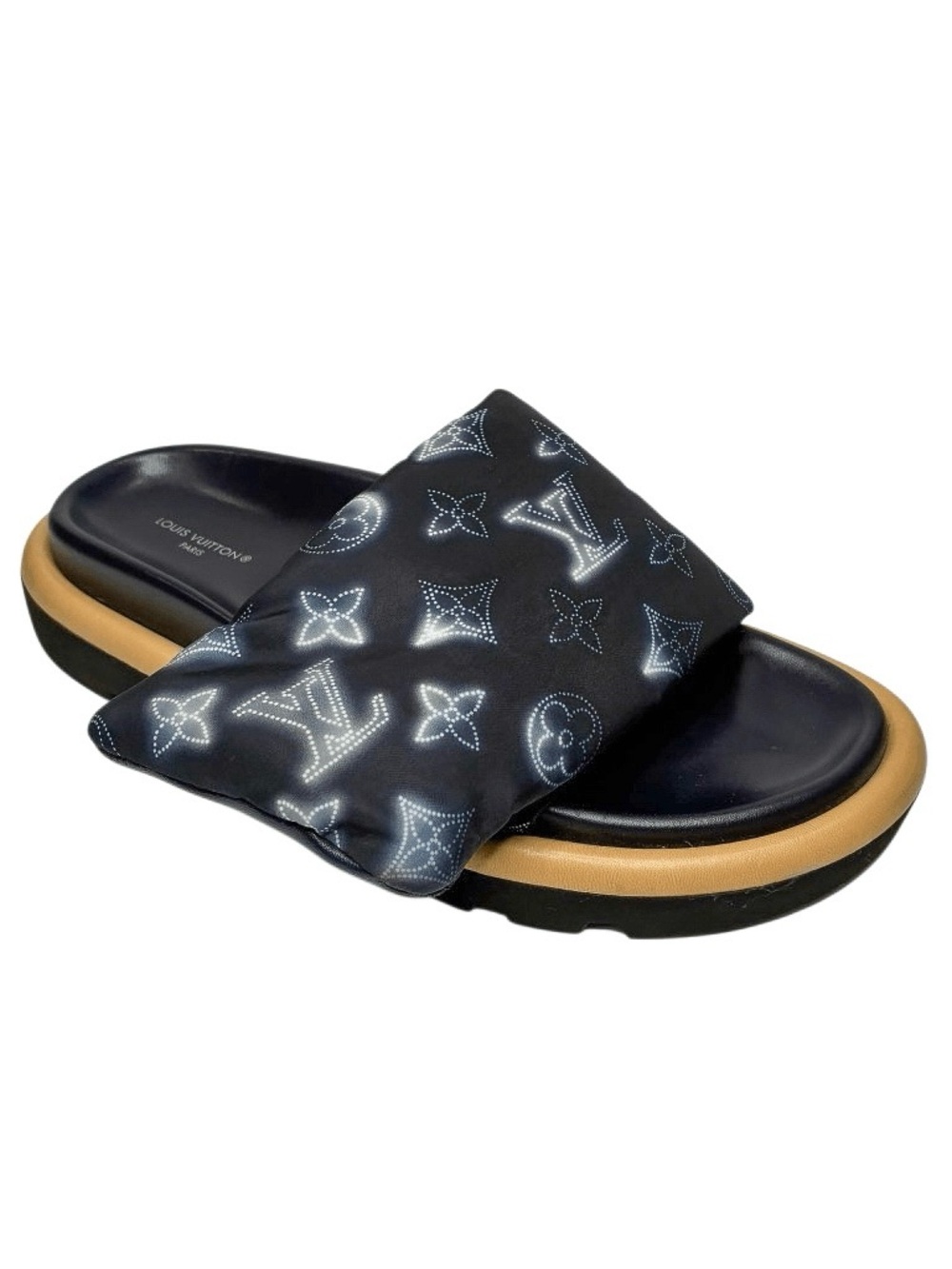 Louis Vuitton Pool Pillow Comfort Mule Slides EU 37 Marine Blue Monogram Flats